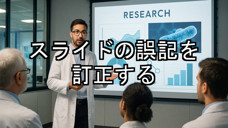 スライドの誤記を訂正する