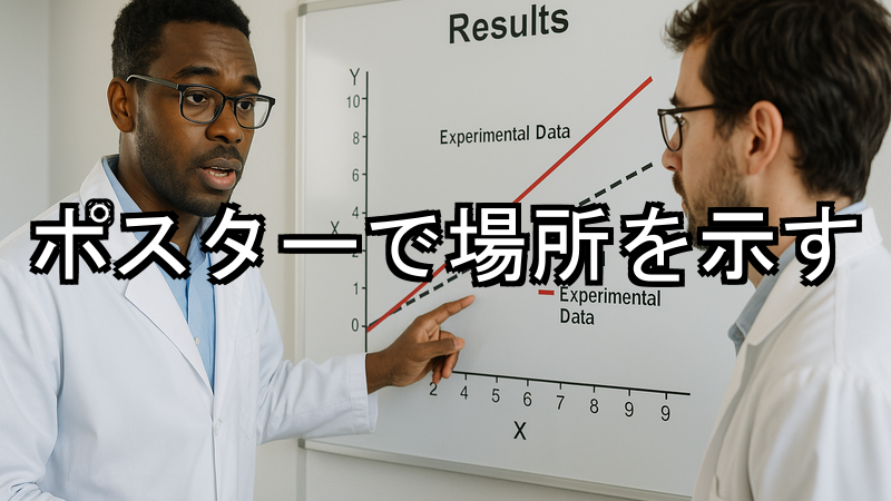 ポスターで場所を示す